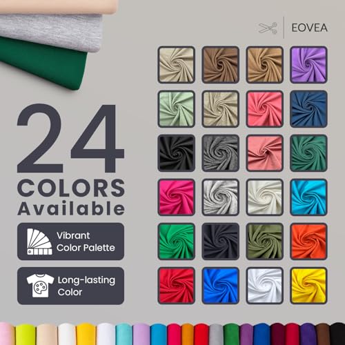 EOVEA - Cotton Spandex Fabric by The Yard - 4 Way Stretch Jersey Knit - Spandex & Cotton T-Shirt Fabric - Lightweight, Breathable - 60" Wide Roll| 10 oz(Navy, 1 Yard) - color: Navy Blue, size: 1 Yard