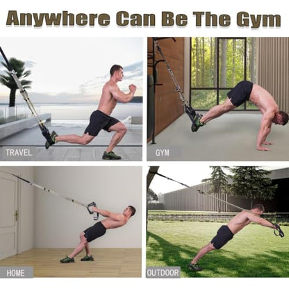 Bodyweight Resistance Training Straps, Home Gym Fitness Trainer kit - color: Gray