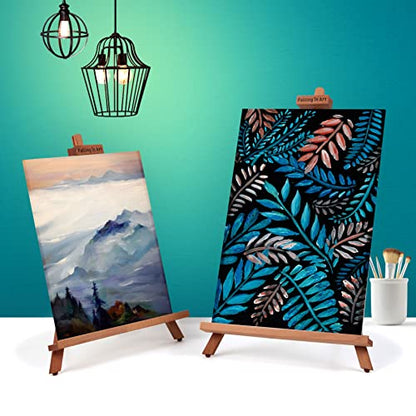 2 Pack Beechwood 25’’ Tabletop Easel Display Stand Set for Painting | Holding Canvas Up to 22 1/2 Inches High, Artist A-Frame Tripod with Rubber Feet, Portable Photo and Sign Holder - size: 2 Pack