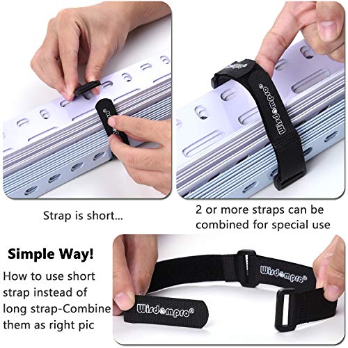 Wisdompro 20 Pack (8 12 18 24 Inch) Hook and Loop Tie Down Strap Heavy Duty - size: Mixed Size, 20 Pack