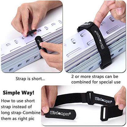Wisdompro 20 Pack (8 12 18 24 Inch) Hook and Loop Tie Down Strap Heavy Duty - size: Mixed Size, 20 Pack