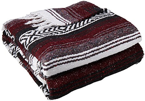 YogaDirect Deluxe Mexican Yoga Blanket - color: Burgundy