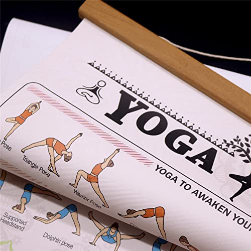 Gym Poster Decorative Painting Print on Canvas Living Room Posters Bedroom Wall Art 40x60cm with Frame - color: YOGA Poster