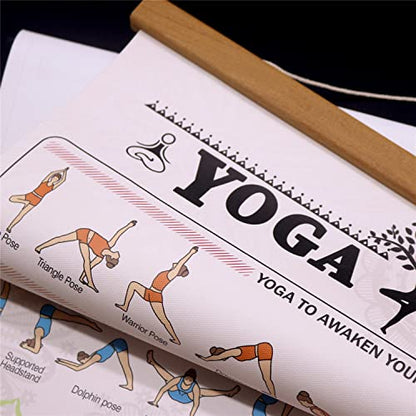 Gym Poster Decorative Painting Print on Canvas Living Room Posters Bedroom Wall Art 40x60cm with Frame - color: YOGA Poster