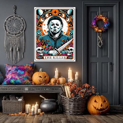 Halloween Diamond Art Kits for Adult Diamond Painting Kit for Beginner | Horror 5D DIY Funny Diamond Dots Full Drill Crafts for Gem Art Dot Art for Adults Home Wall Decor for Teens 12x16 inch - color: DP03523