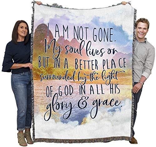 Pure Country Weavers I Am Not Gone My Soul Lives On Blanket Lake - Sympathy Bereavement Gift Tapestry Throw Woven from Cotton - Made in the USA (72x54) - color: Soul Lives Lake, size: 72" x 54"