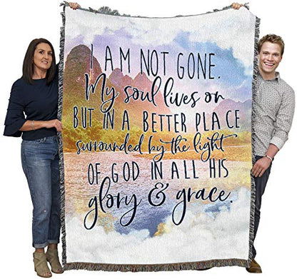 Pure Country Weavers I Am Not Gone My Soul Lives On Blanket Lake - Sympathy Bereavement Gift Tapestry Throw Woven from Cotton - Made in the USA (72x54) - color: Soul Lives Lake, size: 72" x 54"