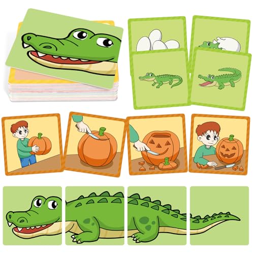 Sequencing Cards,Sequence Board Game for Kids,Story Storytelling,Speech Therapy Toys Materials for Autism,Social Skills,Sentence Building,Educational Classroom Preschool Learning Activities - style: 4 Sequencing Cards
