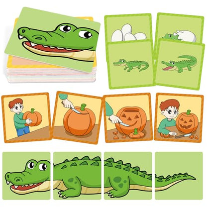 Sequencing Cards,Sequence Board Game for Kids,Story Storytelling,Speech Therapy Toys Materials for Autism,Social Skills,Sentence Building,Educational Classroom Preschool Learning Activities - style: 4 Sequencing Cards