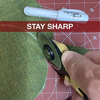 Madam Sew 45mm Rotary Cutter Replacement Blades, 5 Tungsten Steel Blades | Cuts Thick Layers of Fabric, Felt, Leather and Vinyl – Compatible with Fiskars, Olfa, Clover and Other Brands - size: 45mm blades