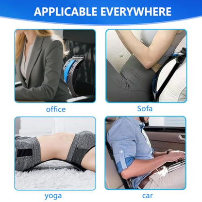 Back Stretcher - 4-Level Adjustable Lumbar Support Board & Back Cracker for Lower Back Pain Relief, Home Office Use (Blue) - color: Blue