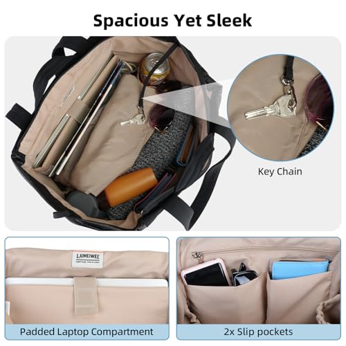 Everyday Bag Tote for Women, 25L Lightweight Spacious Gym&Work - color: Black