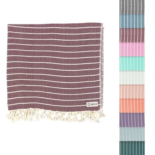 Sand Cloud Turkish Beach Towel - Sand Resistant & Quick Dry Towel | 100% Certified Organic Turkish Towel - Bath Towel or Beach Blanket for Picnic - As Seen on Shark Tank - Gocek (Burgundy) - color: Burgundy, size: 37x69