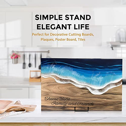 TR-LIFE Plate Stands for Display - 3 Pack 10 Inch Large Picture Stand | Metal Plate Holders for Displaying Decorative Plates, Platters, Books, Plaques, Picture Frames - Tabletop Easel