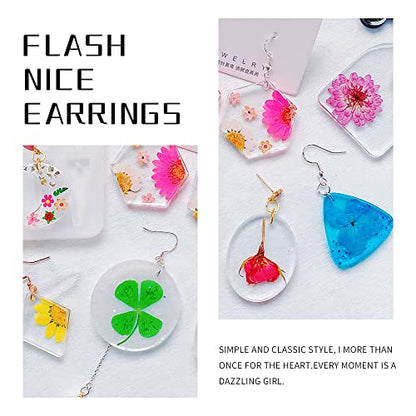 54 Pcs Epoxy Resin Jewelry Molds for Beginners, Moldes De Silicona para Resina for Earrings Pendants Necklaces Keychains Making, Variety Silicone Casting Mould with Hole for Boho Art Crafts - color: 54pcs Jewelry Molds