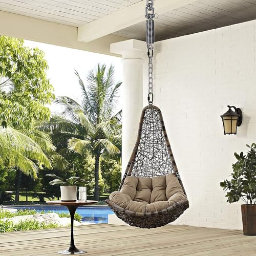 Dolibest Hammock Chair Hanging Kit, Heavy Duty Swing Hanger with Spring and 39" Chain, Indoor Outdoor Playground Hanging Hammock Punching Bags, 360+180° Rotation, Easy to Install, Black - color: Black Swing Hanger With 39.4''chain+spring