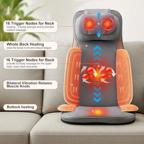Shiatsu Neck and Back Massager, Rolling Up and Down Deep Tissue Pain Relief - color: Gray