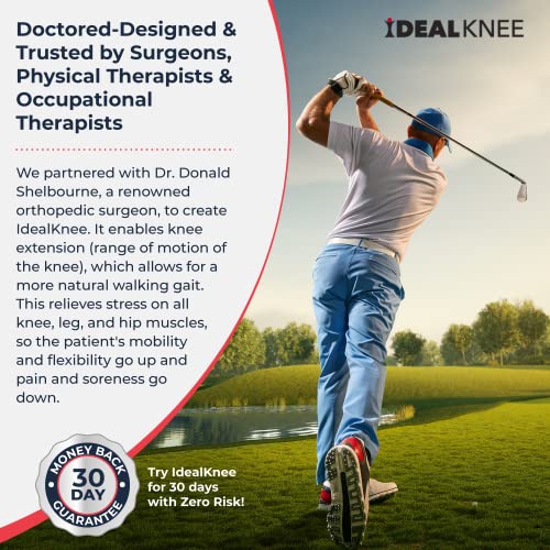 IdealKnee Knee Extension Device Knee Stretcher Knee Rehab Equipment 2 Pads | ACL & MCL Recovery Support, Knee Mobility Training, Therapy Rehab Use, Adjustable Extension Design, Supports Range of Motion