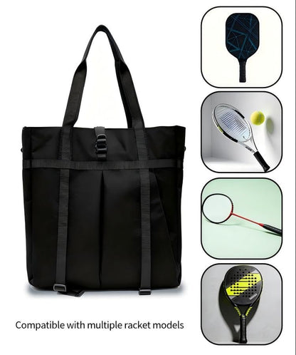 SSZYace 35L Tennis Tote Bag Waterproof Shoe Compartment for Gym Travel Work | detachable strap yoga mat holder vented shoe pocket waterproof luggage strap tennis pickleball padel racket gym work travel