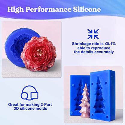 LET'S RESIN Silicone Mold Making Kit 30A,160oz Mold Making Silicone Rubber | 10Lbs Durable Fast Cure Platinum Cured Silicon, Self-Degassing Molding Silicon, Ideal for DIY Resin Molds - size: Large