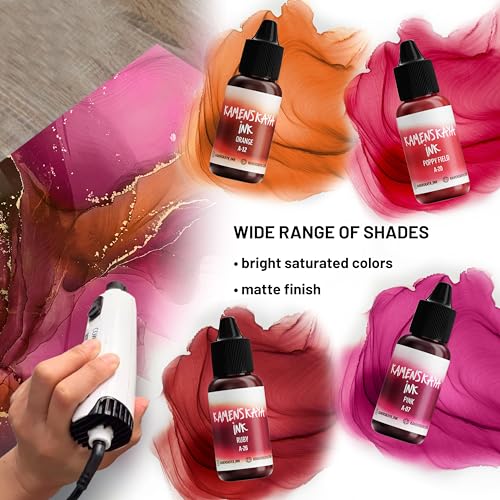 Alcohol Ink Set - 34 Color Variations - Set #28-4 Alcohol Inks x 0.51 fl oz (15 ml) | Highly Concentrated Dyes, Lightfast, Translucent and Vibrant Colors – For Painting and Epoxy Resin – Made in the EU - color: 28, style: Basic 'A' line