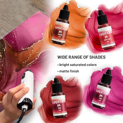 Alcohol Ink Set - 34 Color Variations - Set #28-4 Alcohol Inks x 0.51 fl oz (15 ml) | Highly Concentrated Dyes, Lightfast, Translucent and Vibrant Colors – For Painting and Epoxy Resin – Made in the EU - color: 28, style: Basic 'A' line