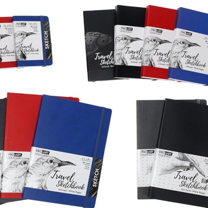 Pro Art Premier Sketch Book Travel 4"x 3" White 74lb Red 80 Sheets, Sketch Book, Sketchbook, Drawing Pad, Pad, Drawing Paper, Art Book, Paper, Sketchbook for - color: 3x4 Red