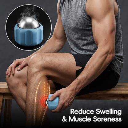 Cold Massage Roller Ball Ice Roller for Muscle Recovery-Blue | medical-grade stainless steel,Cooling Cold Therapy Roller,Deep Tissue, Pain Relief,Supports Cold, Heat, or Essential Oil Use - color: Blue