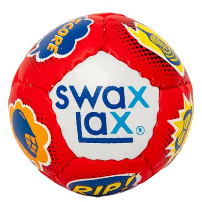 SWAX LAX Lacrosse Training Ball - Indoor Outdoor Practice Less Bounce & Rebounds - color: Red Comic