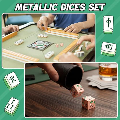 2 Pcs Mahjong Dice Metal, Classic, Rose Gold | D6 Mah Jong Dice,Standard Size Mahjong Dice, Durable Material, Replacement for Lost Dice, Board Game Mahjong Supplies - color: Rose Gold, size: Classic