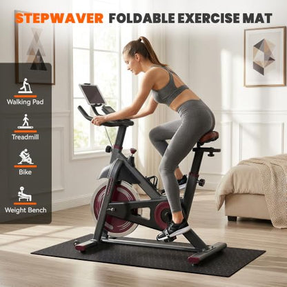 Stepwaver Walking Pad Mat for Carpet, Treadmill Mat for Hardwood Floors | High Density, 1/4 Thickness, Foldable, Floor Protection for Bike, Elliptical, Treadmill, Walking Pad - size: 55"L x 24"W x 0.2"Th