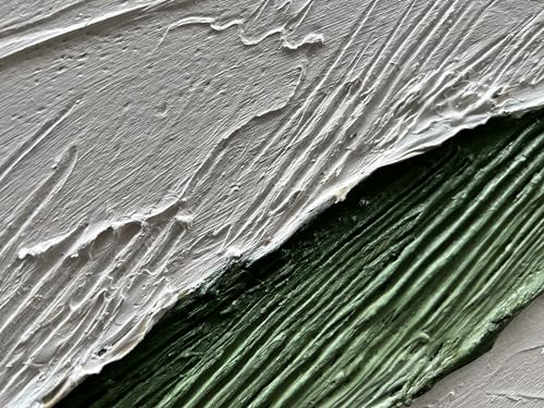 Art 30x60 inch Hand Painted Green and White Textured Oil Paintings Modern Abstract Canvas Art Home wall Decoration - color: Dn178