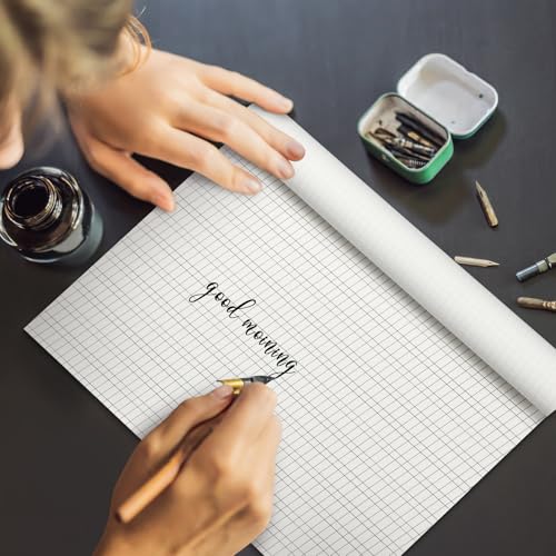 gisgfim 240 Sheets Calligraphy Paper Fountain Pen Paper Calligraphy Practice Pad 12" x 9" Calligraphic Writing Pages with Slanted Grid Letter 19lb Bond (70GSM) for Beginners（6 Pack）
