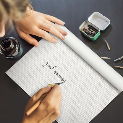gisgfim 240 Sheets Calligraphy Paper Fountain Pen Paper Calligraphy Practice Pad 12" x 9" Calligraphic Writing Pages with Slanted Grid Letter 19lb Bond (70GSM) for Beginners（6 Pack）