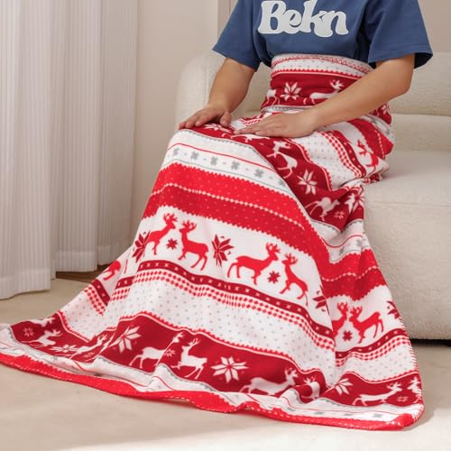 CAI TENG Red Christmas Blankets, 50 X 60 inch, 6 Pack - color: Christmas Red