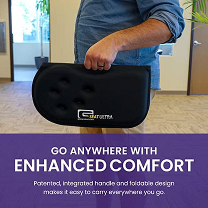 GSeat Ultra Orthopedic Gel and Foam Seat Cushion (Black) – for Coccyx, Back, Tailbone, Prostate, Postnatal, and Sciatica Pain/Discomfort – Office, Car, Chair, Travel - color: Black