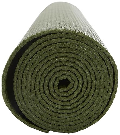 Everyday Yoga Deluxe Mat, Spacious 72"x24" Non-Slip, 3-5mm Extra Thick - color: Dark Olive, size: 3mm Thick