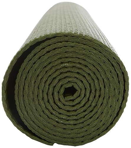 Everyday Yoga Deluxe Mat, Spacious 72"x24" Non-Slip, 3-5mm Extra Thick - color: Dark Olive, size: 3mm Thick