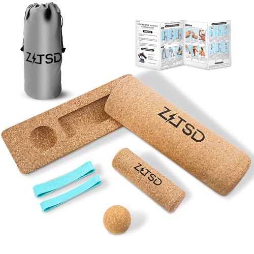 Foot & Ankle Strengthener Kit, 4-in-1 Cork Balance Board Set