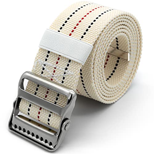LiftAid Transfer and Gait Belt 60 Inch with Metal Buckle and Loop - Walking, Standing and Transfer Assist Aid for Seniors, Elderly Patients, Caregiver, Nurse, Therapist (Beige) - color: Beige