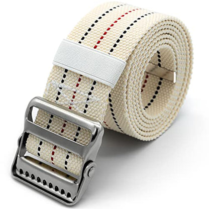 LiftAid Transfer and Gait Belt 60 Inch with Metal Buckle and Loop - Walking, Standing and Transfer Assist Aid for Seniors, Elderly Patients, Caregiver, Nurse, Therapist (Beige) - color: Beige