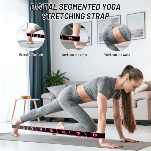 3PCS Stretch Strap,Fitness Resistance Band for Stretching and Yoga | Number Stretch Resistance Band,8-Section Elastic Stretching Strap, Clear Markings For Exercise,Physical Therapy,Pilates,Dance