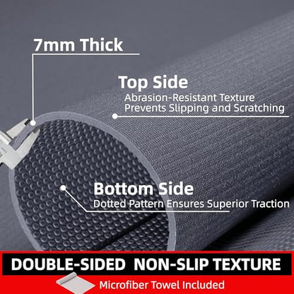 GymCope Large Exercise Mat for Home Workouts, 12x6/10x6/9x6/8x6/7x5/6x4 ft - color: 7'*5'Dark Grey
