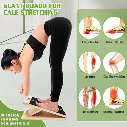 Slant Board for Calf Stretching, Adjustable Portable Wooden Calf Stretcher tilt Plate, Calf Spring Wedge Suitable for Legs, Knees, Heels, Ankles and Stretching.Ankle Stretch Board、Balance Board.