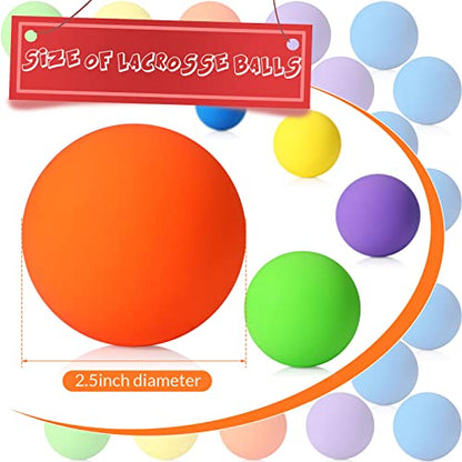 Sosation 50 Pcs Lacrosse Ball Bulk 2.5 Inch Soft Rubber Lacrosse Ball | Stress Relief Massage Balls Myofascial Release Tools Muscle Knot Remover - color: Bright Color