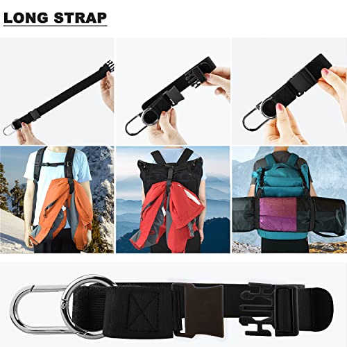 ZINZ Elastic Jacket Gripper Travel Strap with D-Ring Hooks and Buckle, Suitcase Straps Belts Travel Accessories, Makes Your Hands Free - color: Black