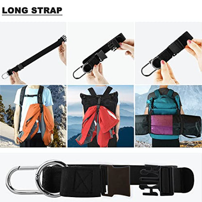 ZINZ Elastic Jacket Gripper Travel Strap with D-Ring Hooks and Buckle, Suitcase Straps Belts Travel Accessories, Makes Your Hands Free - color: Black