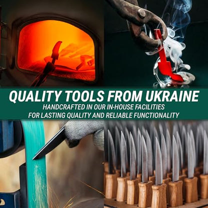 BeaverCraft S01 Wood Spoon Carving Knives Set Spoon Making Tools Kit Whittling Knife Hook Knife Right-handed Bowl Cup Kuksa for Beginners Woodworking Professional Wood Carving Kit