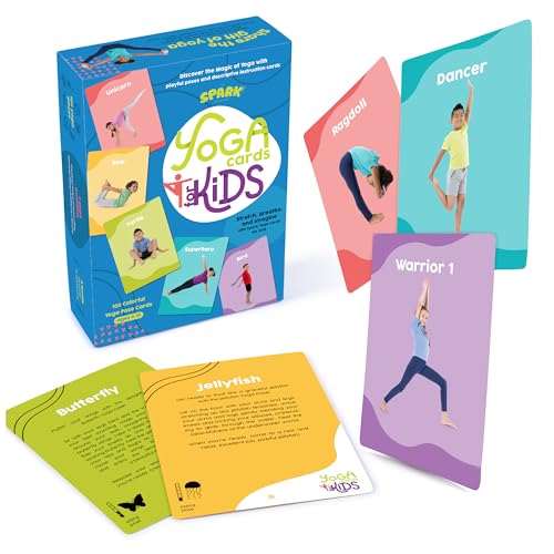 Yoga Cards for Kids: 100 Real-Life Yoga Poses, Kid-Friendly Activities for Home & Gym, Beginner to Advanced, Promotes Mindfulness