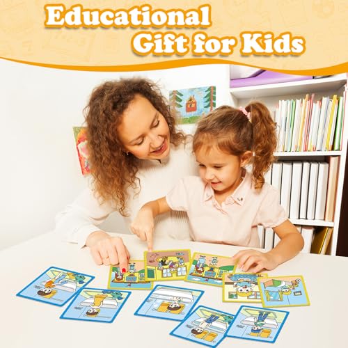Kasfalci Sequencing Cards,Sequence Board Game for Kids,Speech Therapy Materials Toys for Autism,Story Storytelling,Social Skills,Sentence Building,Preschool Learning Activities,Classroom & Homeschool - style: 5-Scene-New